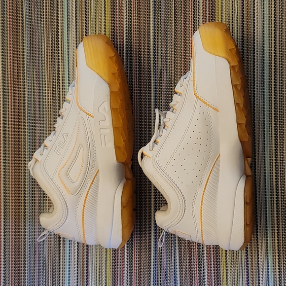 Fila White & Orange Sneakers - Picture 3 of 8